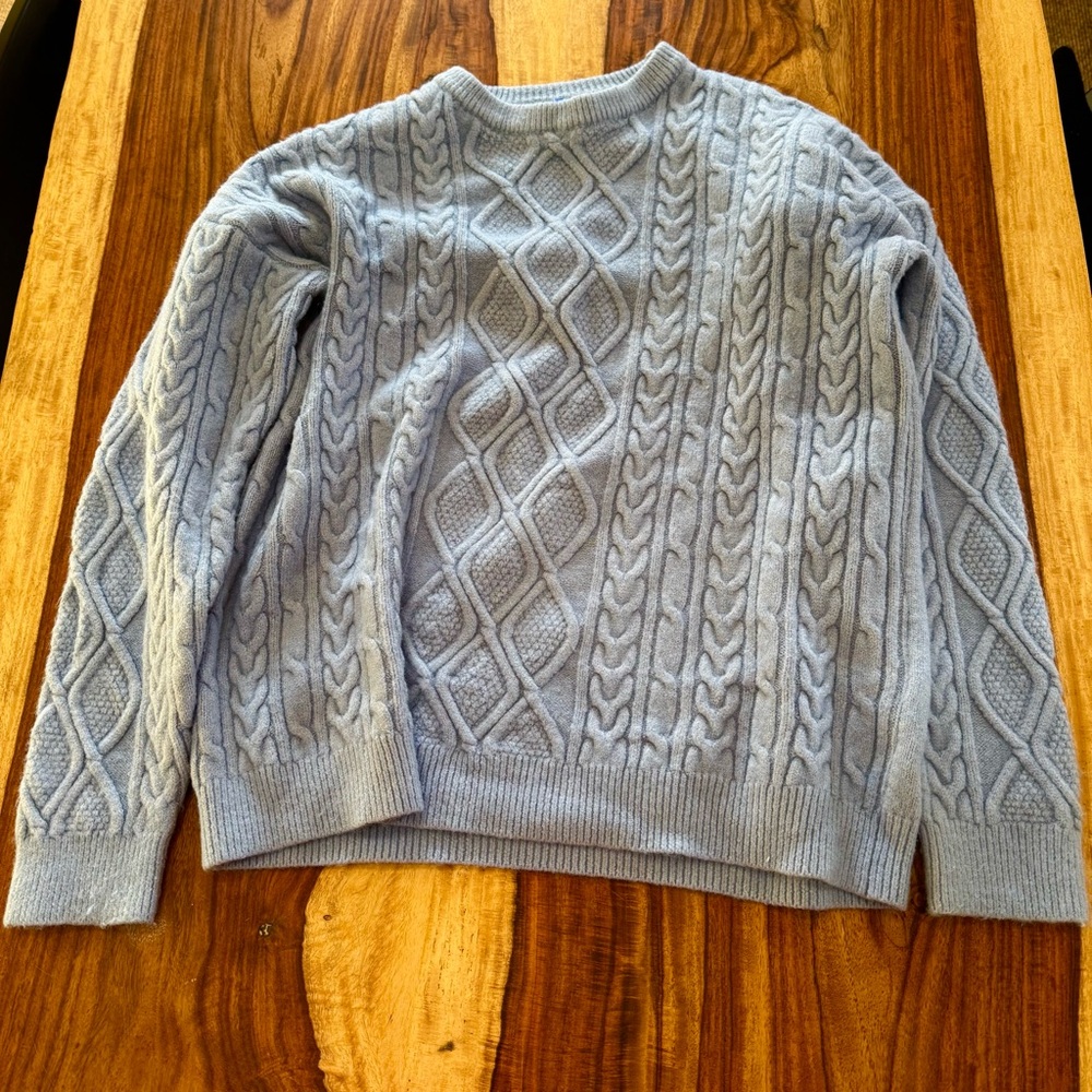 Aelfric Eden Oversized Sweater Cable Knit Long Sleeve Heavy Crewneck Pullover